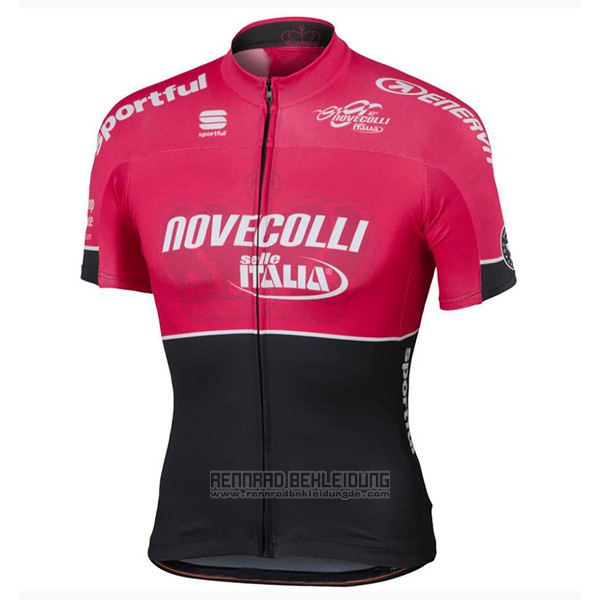 2017 Fahrradbekleidung Novecolli Rot und Shwarz Trikot Kurzarm und Tragerhose - zum Schließen ins Bild klicken